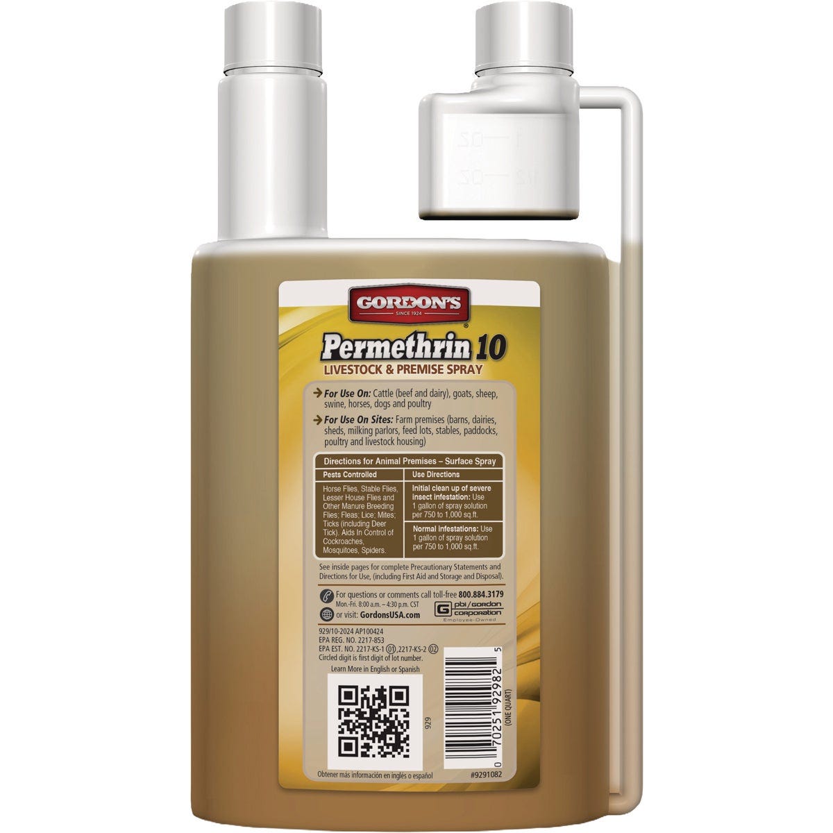 Gordon's Permethrin 10 1 Qt. Concentrate Livestock & Premise Spray - photo 2 Gordon's Permethrin 10 1 Qt. Concentrate Livestock & Premise Spray - photo 2