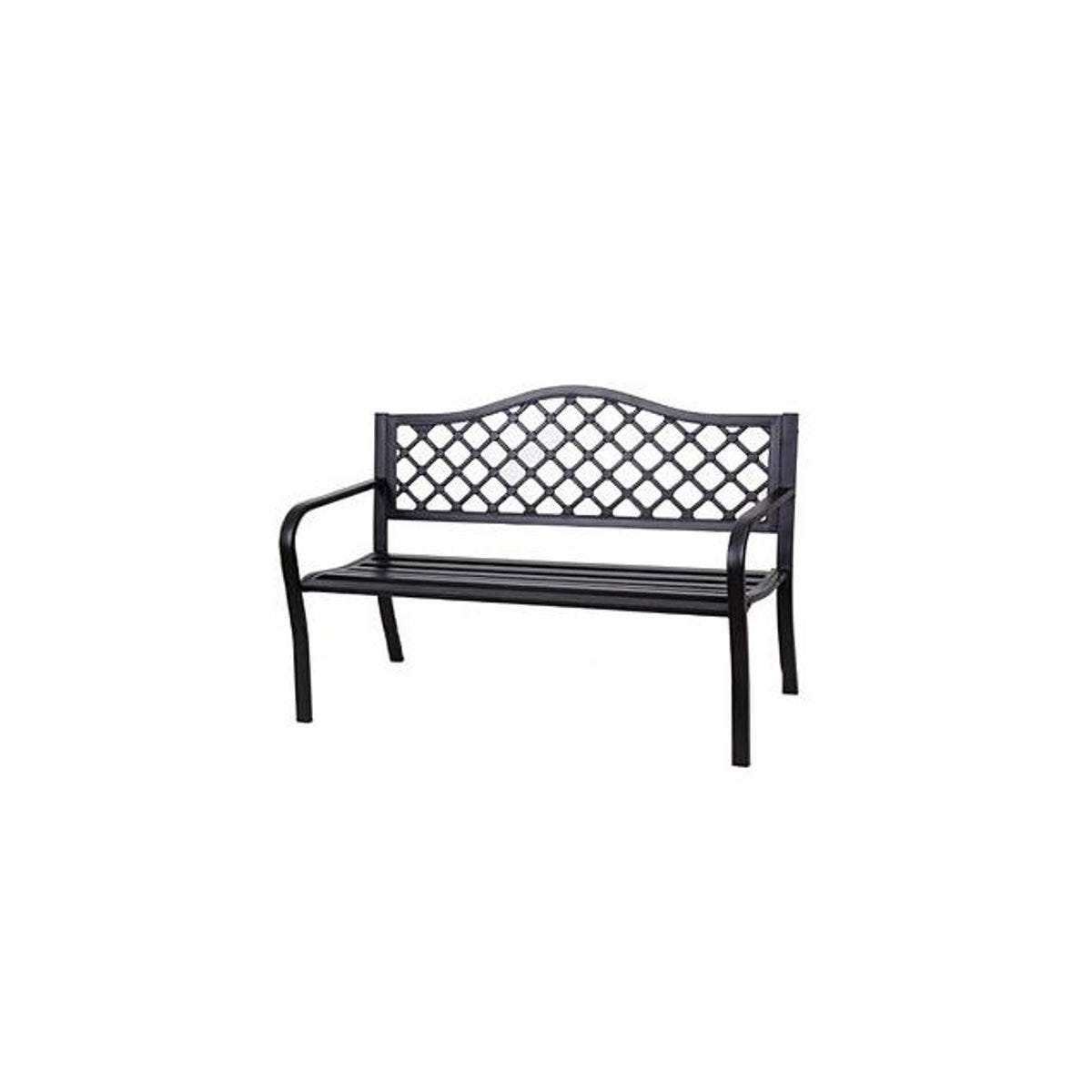 Four Seasons Courtyard Black Steel Frame Park Bench Four Seasons Courtyard Black Steel Frame Park Bench