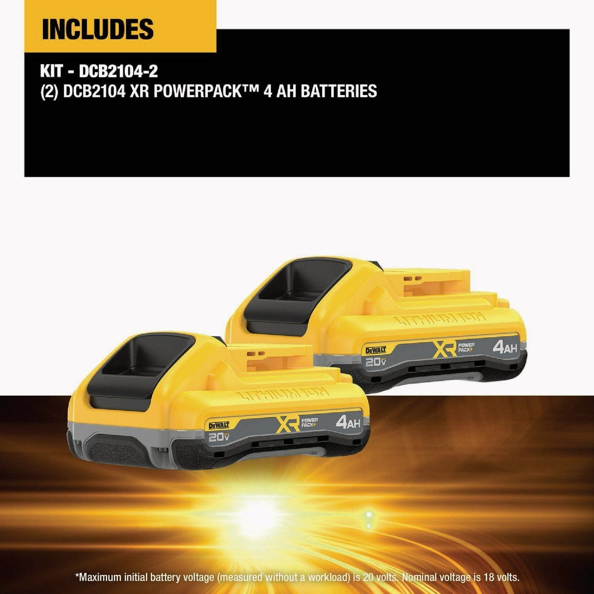 DEWALT 20V MAX XR POWERPACK 4.0 Ah Battery Pack (2-Pack) - photo 3 DEWALT 20V MAX XR POWERPACK 4.0 Ah Battery Pack (2-Pack) - photo 3
