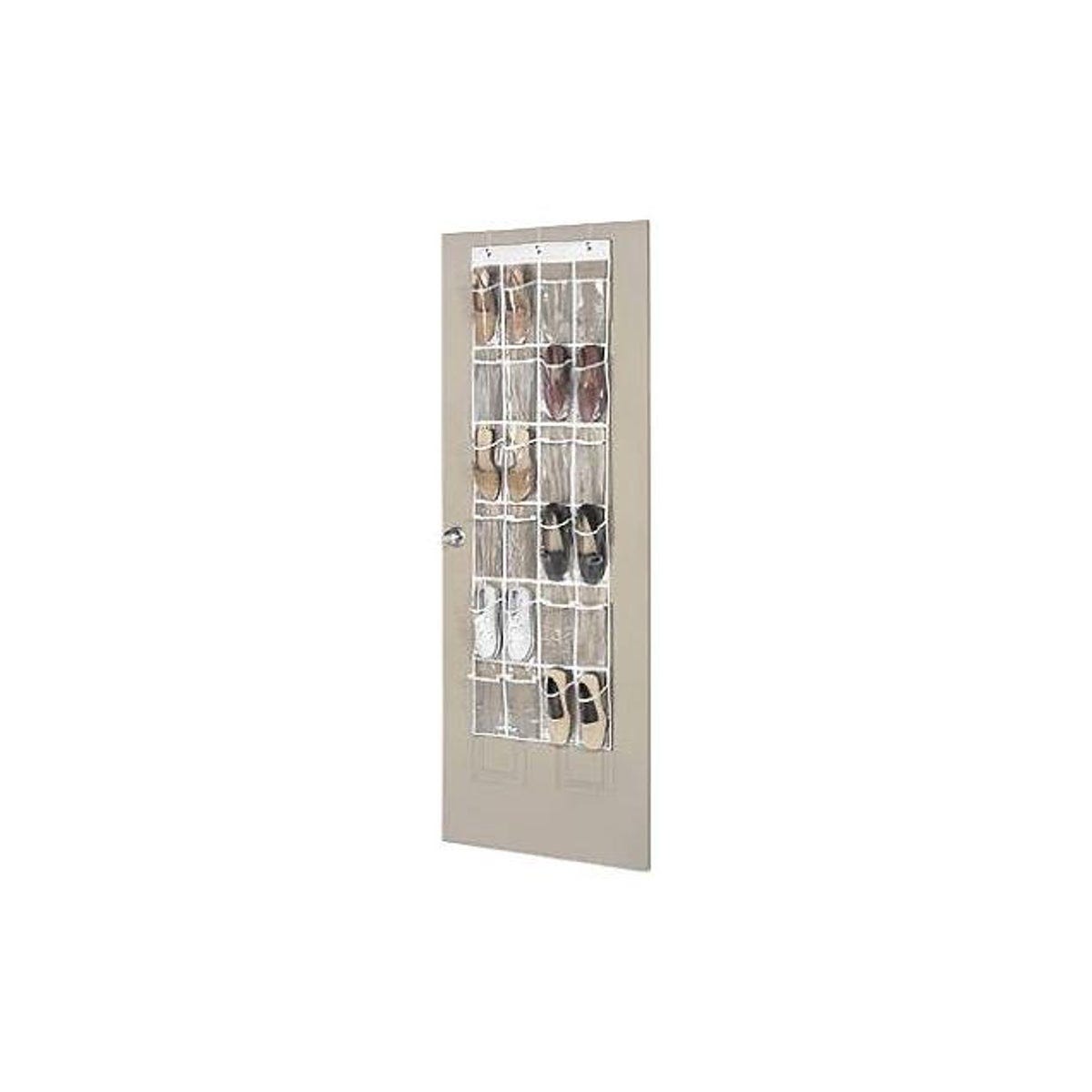 Whitmor Clear Vinyl 24-Pocket Over-The-Door Shoe Organizer Whitmor Clear Vinyl 24-Pocket Over-The-Door Shoe Organizer