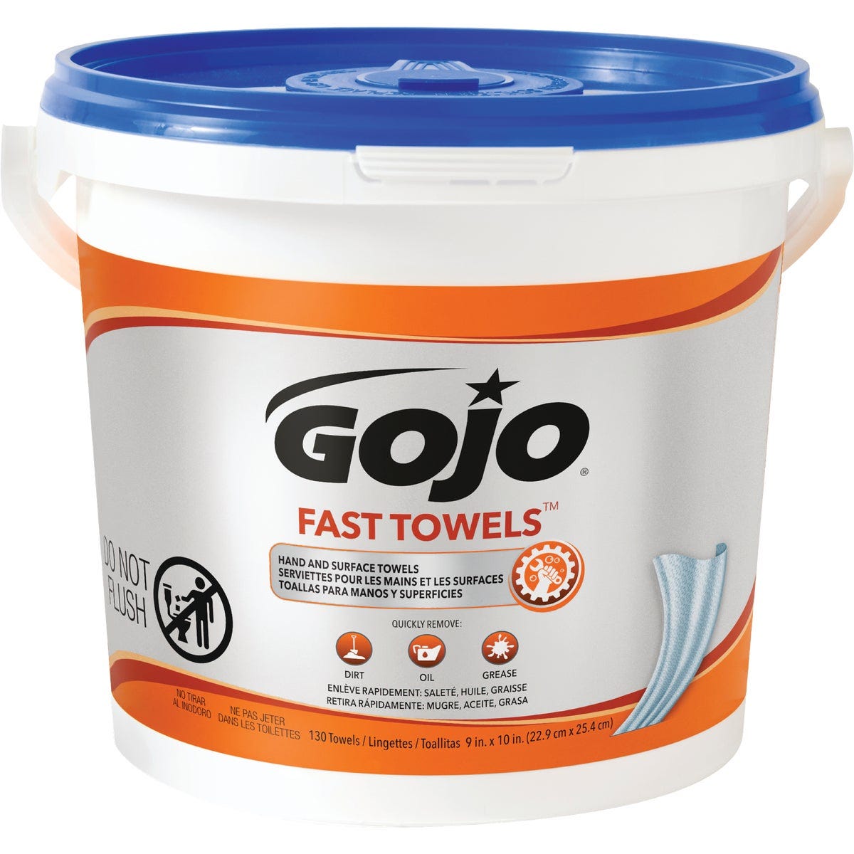 GOJO Fast Towels Multi-Purpose Heavy Duty Hand Cleaner Wipes, Fresh Citrus (130 Ct.) GOJO Fast Towels Multi-Purpose Heavy Duty Hand Cleaner Wipes, Fresh Citrus (130 Ct.)