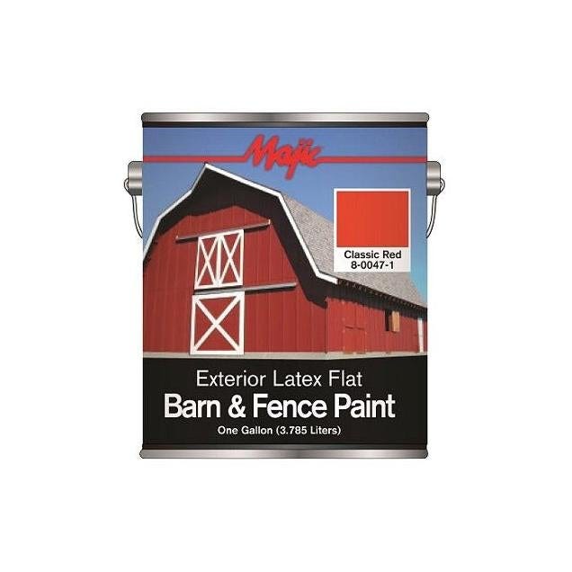 MAJIC Barn & Fence Exterior Latex Flat Paint, Classic Red, 1 Gal. MAJIC Barn & Fence Exterior Latex Flat Paint, Classic Red, 1 Gal.