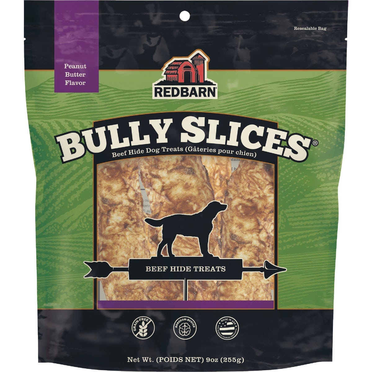 Redbarn Bully Slices 9 Oz. Peanut Butter Flavor Beef Hide Dog Treat Redbarn Bully Slices 9 Oz. Peanut Butter Flavor Beef Hide Dog Treat