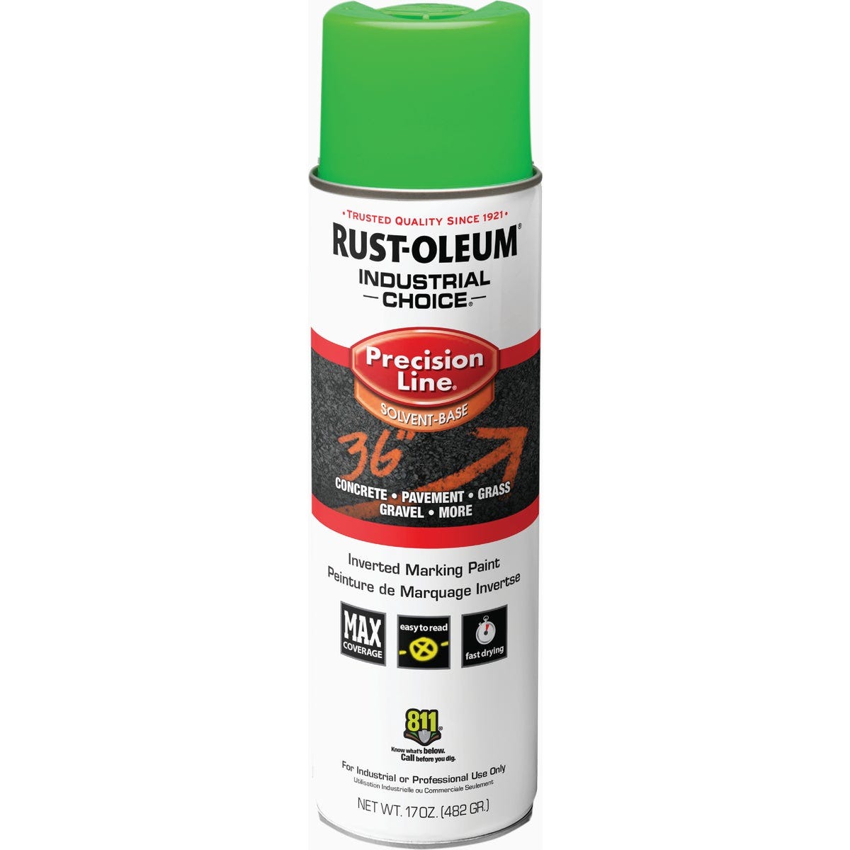 Rust-Oleum Industrial Choice 17 Oz. Fluorescent Green M1600 Inverted Marking Paint - photo 2 Rust-Oleum Industrial Choice 17 Oz. Fluorescent Green M1600 Inverted Marking Paint - photo 2