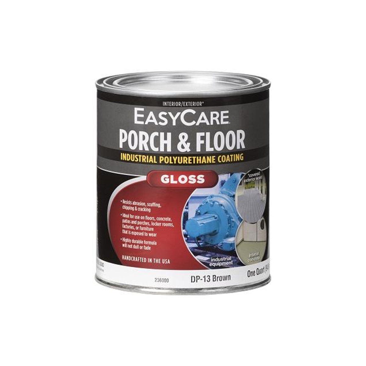 EasyCare 1 Qt. Rich Brown Interior/Exterior Gloss Polyurethane Porch & Floor Enamel
