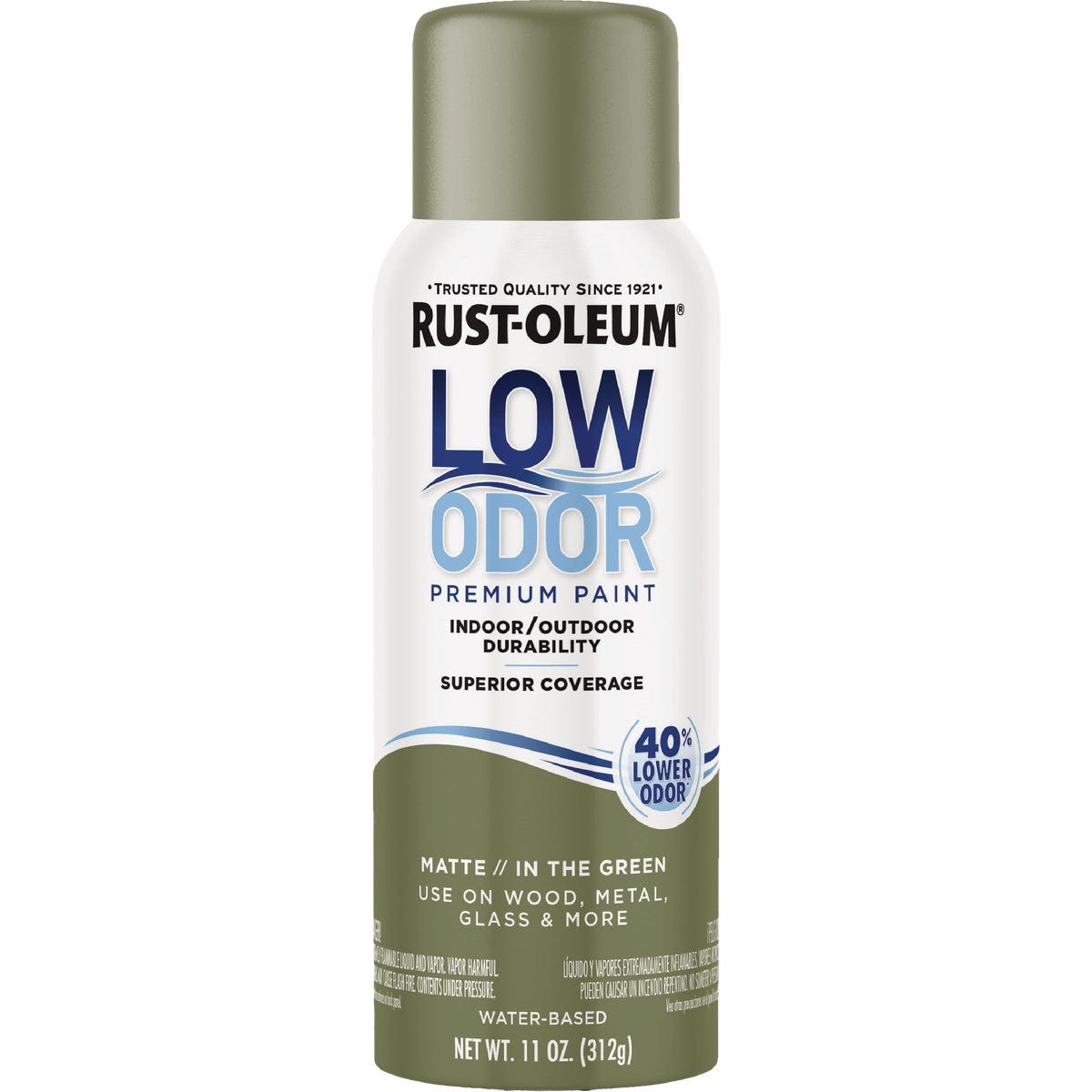 Rust-Oleum Low Odor Water-Based 11 Oz. Matte Spray Paint, In The Green - photo 2