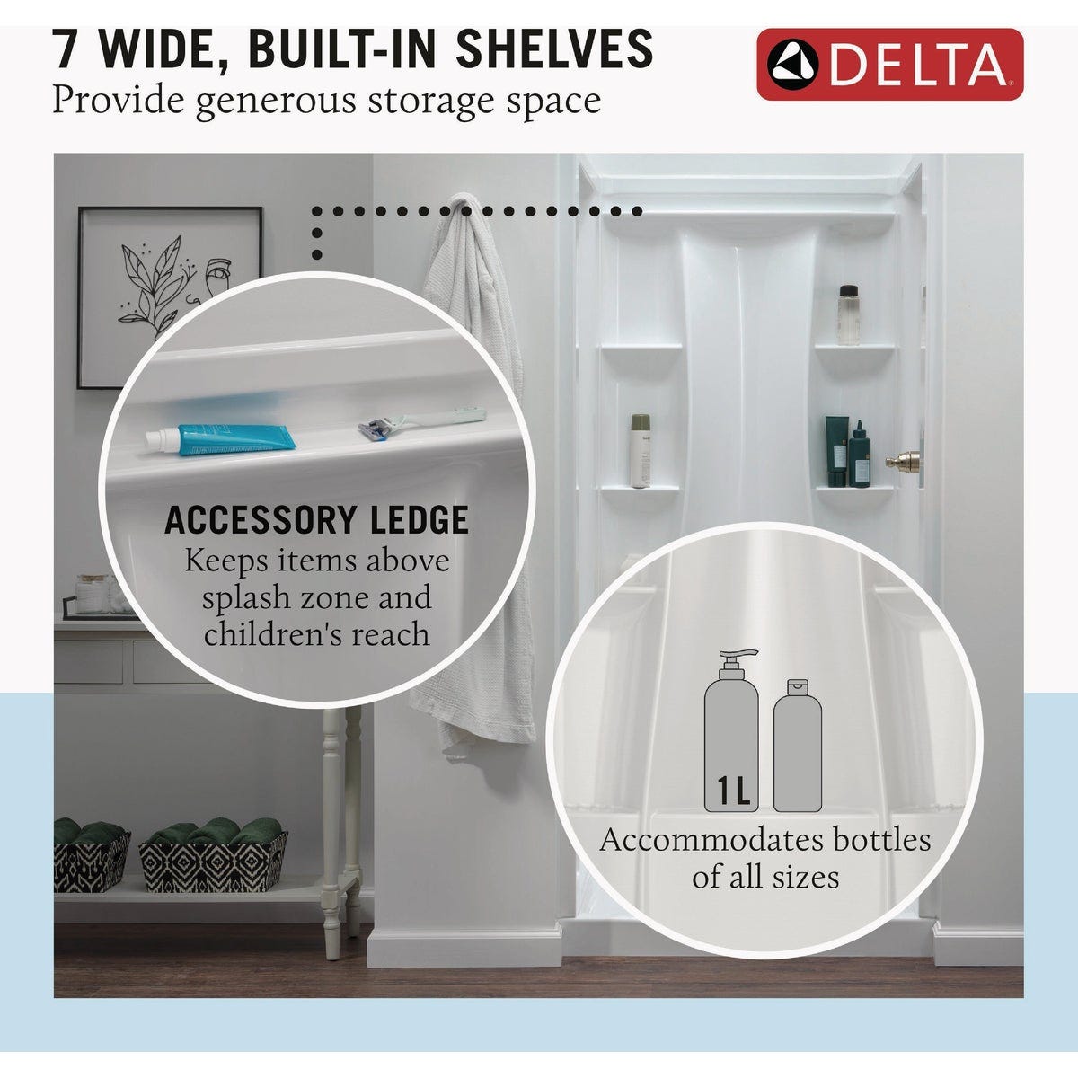 Delta Gloss White Classic 500 Shower Wall Set - photo 3 Delta Gloss White Classic 500 Shower Wall Set - photo 3