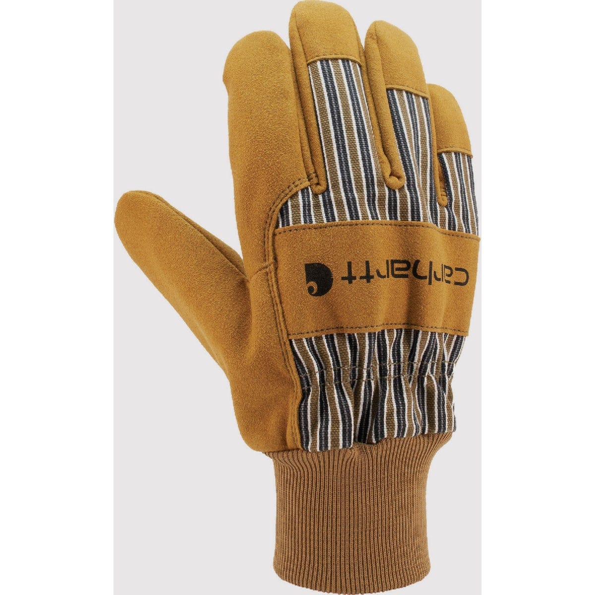 Carhartt Men's Small Brown Duck Synthetic Suede Knit Cuff Glove