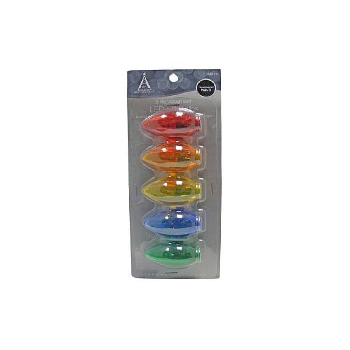 Holiday Wonderland C9 Multi-Color Transparent Christmas Lights LED Replacement Bulb (5-Pack) Holiday Wonderland C9 Multi-Color Transparent Christmas Lights LED Replacement Bulb (5-Pack)