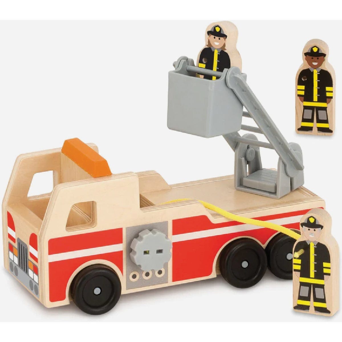 Melissa & Doug Classic Wooden Fire Truck Playset