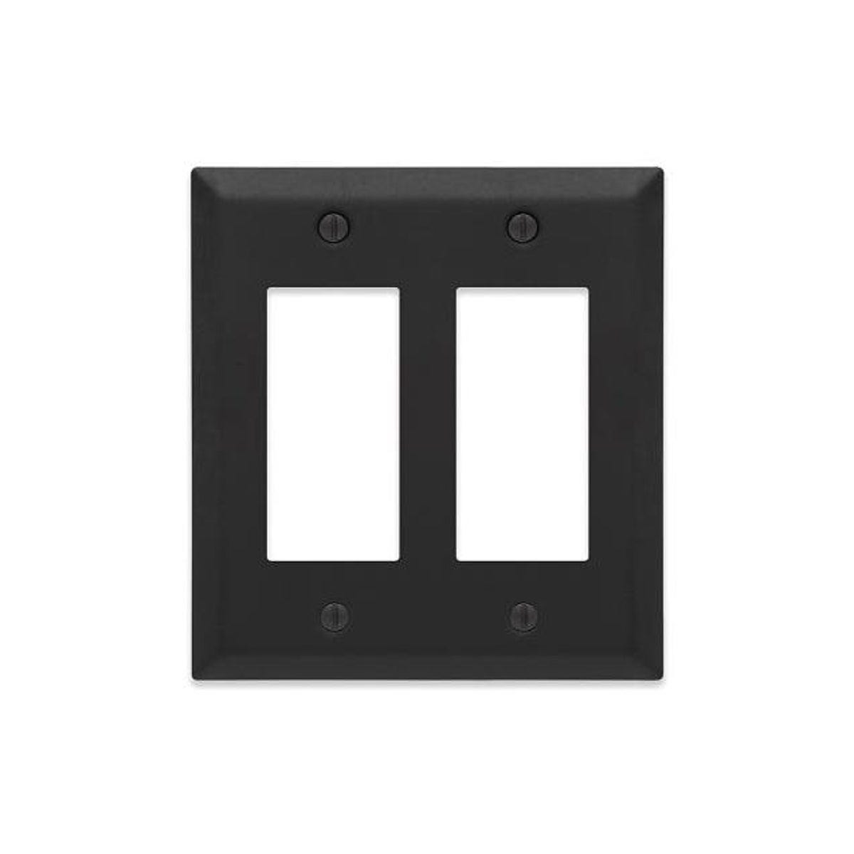 Westek Century Matte Black Steel 2-Rocker Wall Plate Westek Century Matte Black Steel 2-Rocker Wall Plate