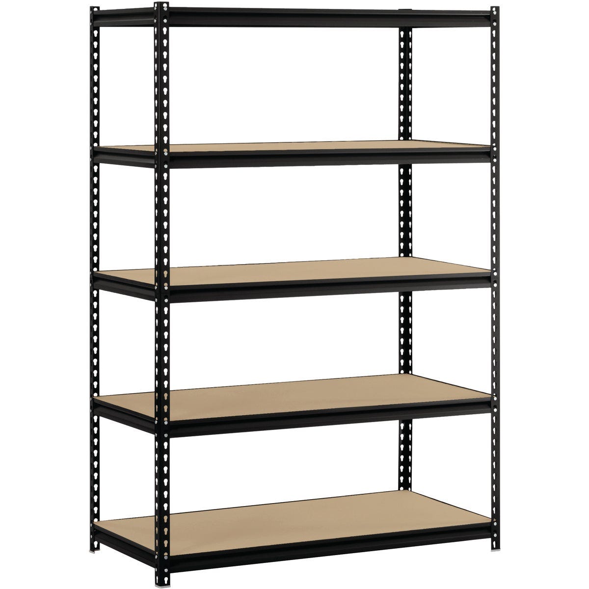 Muscle Rack 48 In. W x 24 In. D x 72 In. H 5-Tier Black Shelving Unit