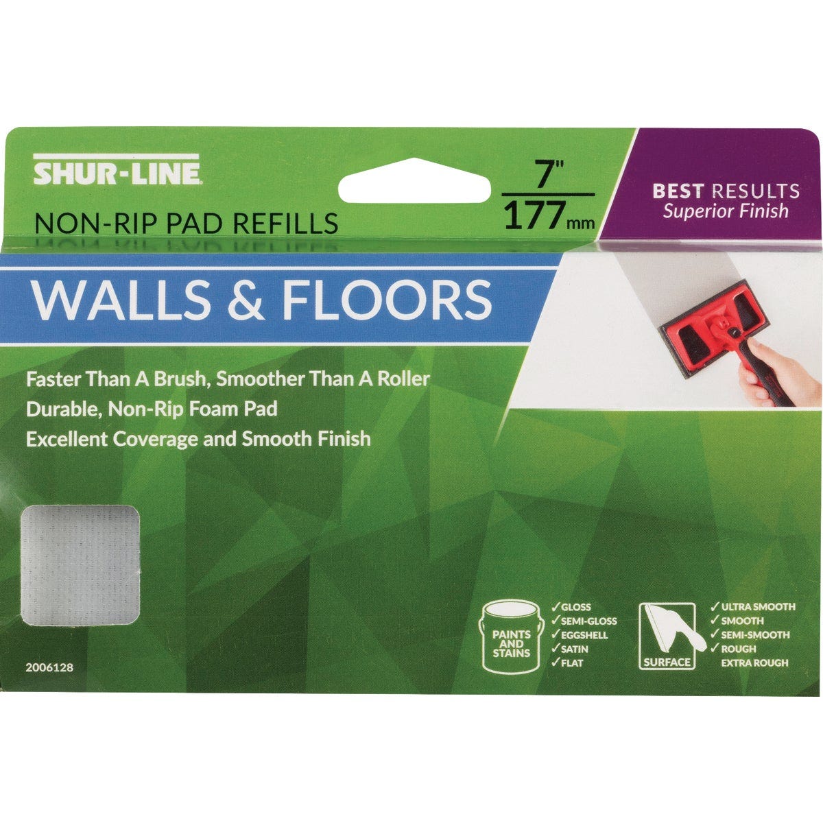Shur-Line Best 7 In. Best Results Walls & Floors Non-Rip Pad Refills