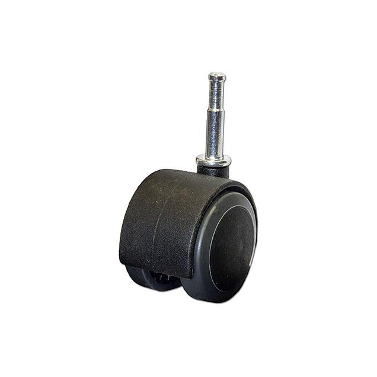 TruGuard 2 In. Wood Stem Black with Gray Tread Dual Wheel Caster (2-Pack)