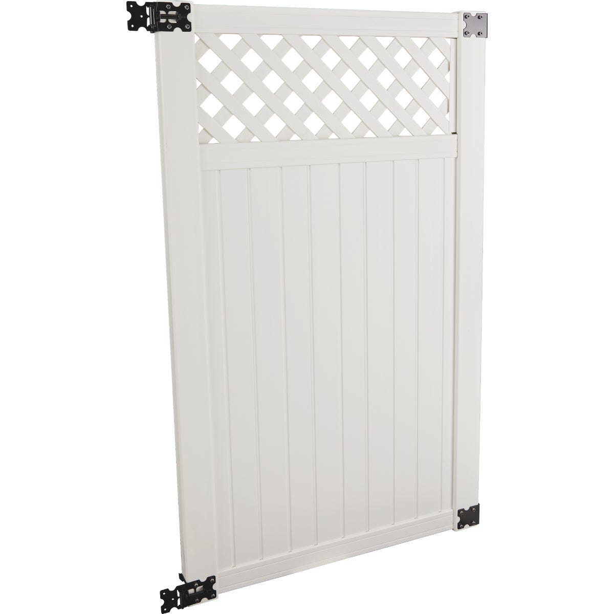 41-1/2 In. W. x 6 Ft. H. Lattice-Top White Vinyl Privacy Gate - photo 3