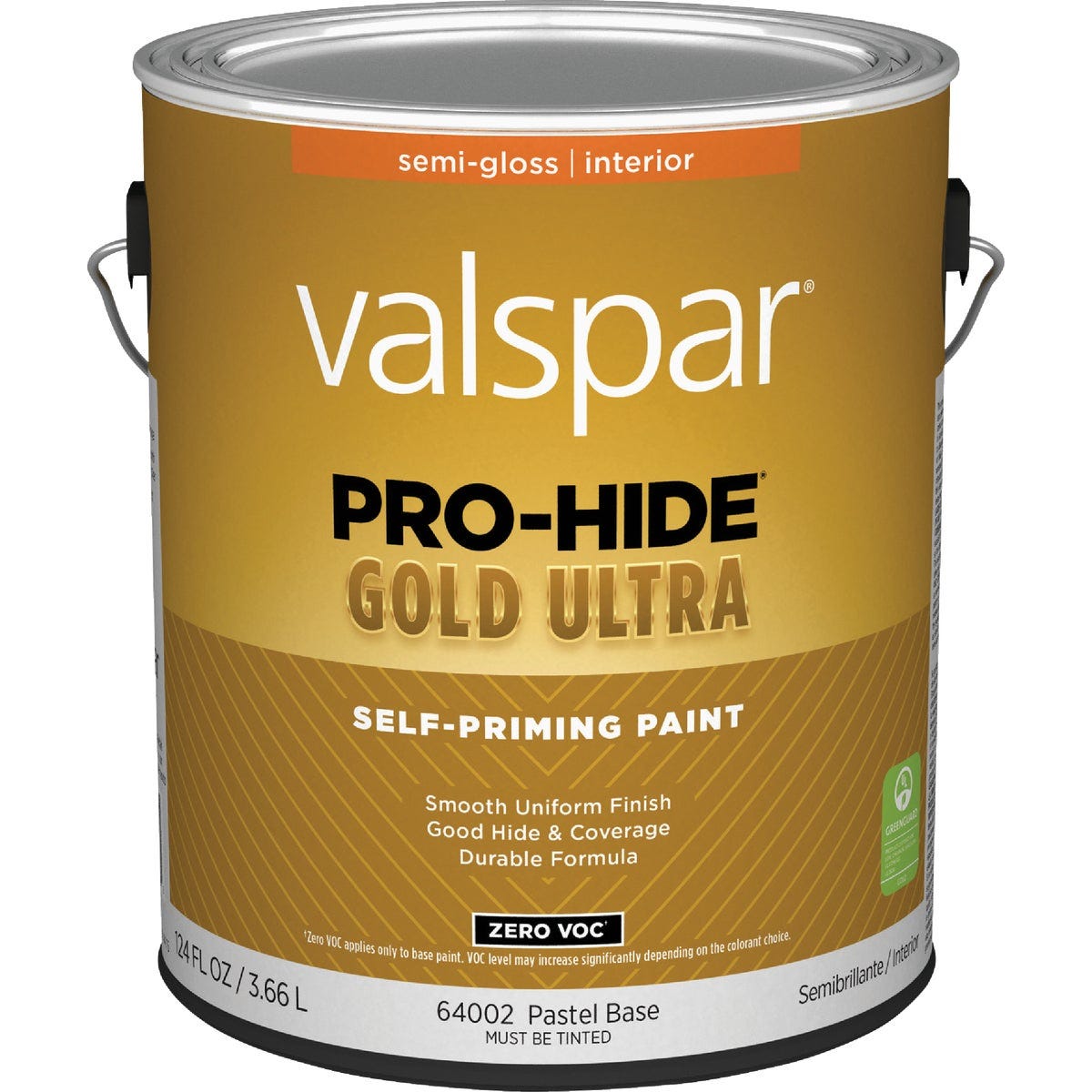 Valspar Pro-Hide Gold Ultra Zero VOC Latex Semi-Gloss Interior Wall Paint, Pastel Base, 1 Gal.