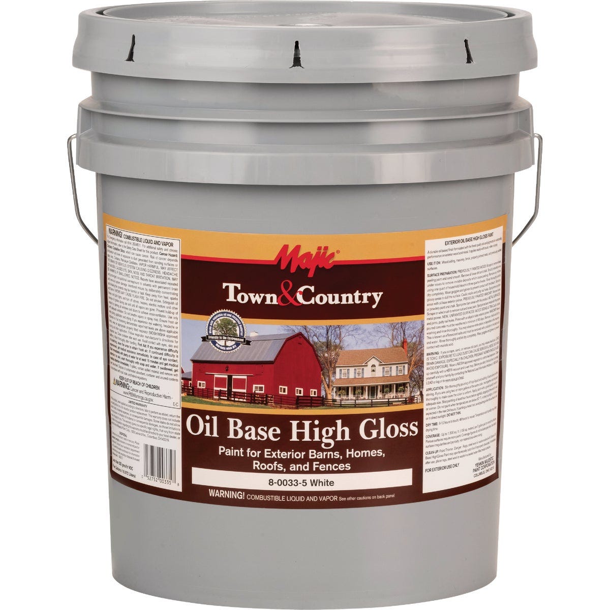 MAJIC Town & Country Oil Base High-Gloss Barn & Fence Paint, White, 5 Gal. - photo 2 MAJIC Town & Country Oil Base High-Gloss Barn & Fence Paint, White, 5 Gal. - photo 2