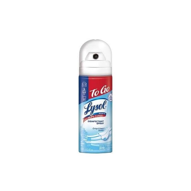 Lysol To Go 1.5 Oz. Travel-Size Crisp Linen Disinfectant Spray Lysol To Go 1.5 Oz. Travel-Size Crisp Linen Disinfectant Spray