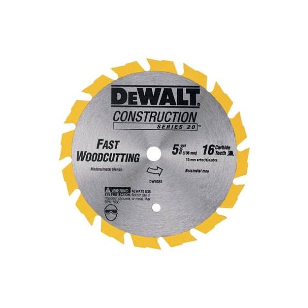 DeWalt 16-Tooth x 5-3/8 In. Carbide Cordless Saw Blade DeWalt 16-Tooth x 5-3/8 In. Carbide Cordless Saw Blade