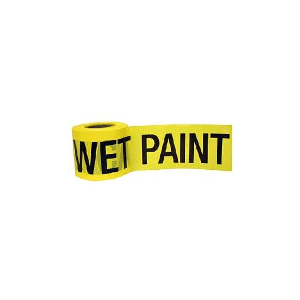 C.H. Hanson 3 In. x 300 Ft. Weatherproof Bright Yellow Caution Wet Paint Barricade Tape