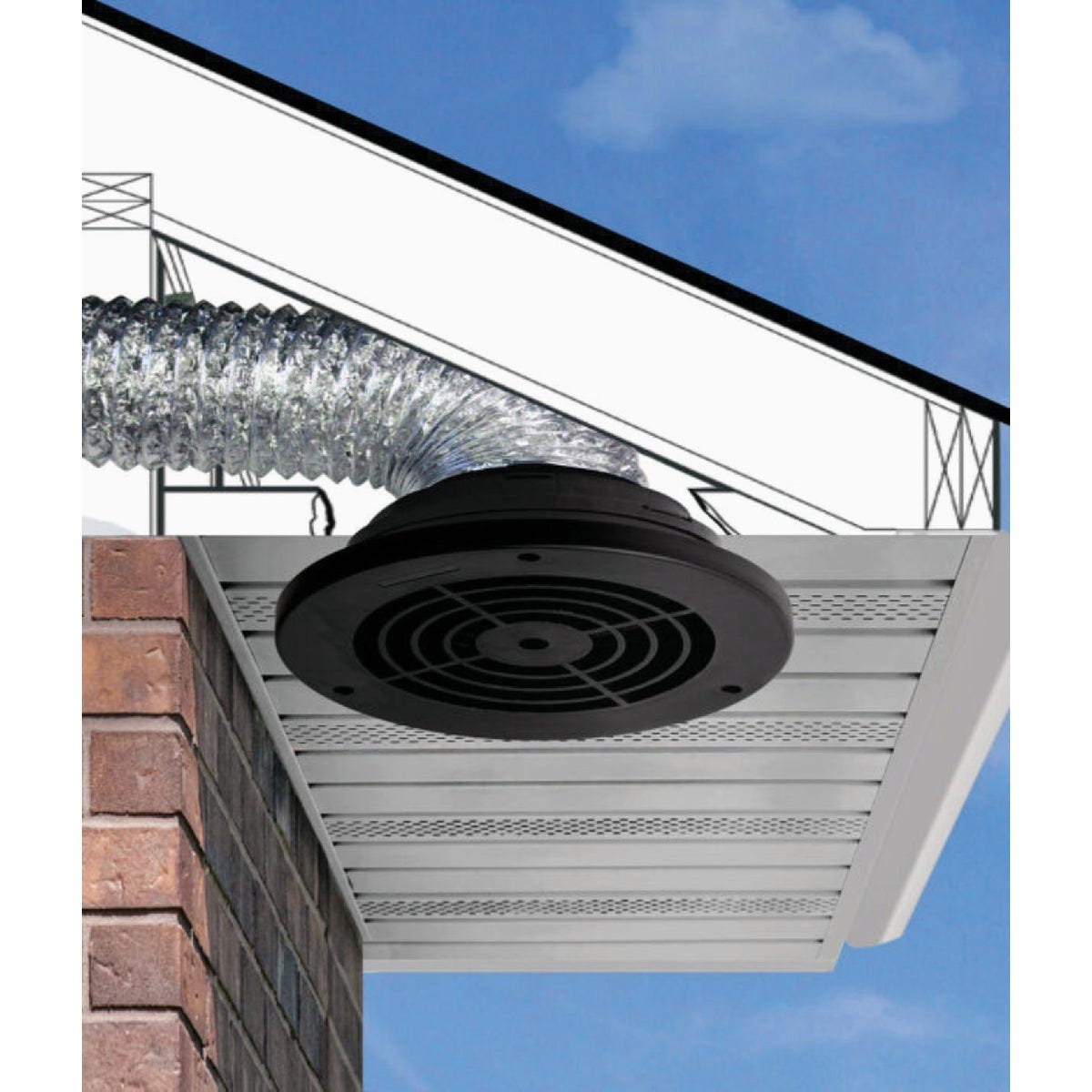 Dundas Jafine Adjustable Black Soffit Exhaust Vent - photo 3