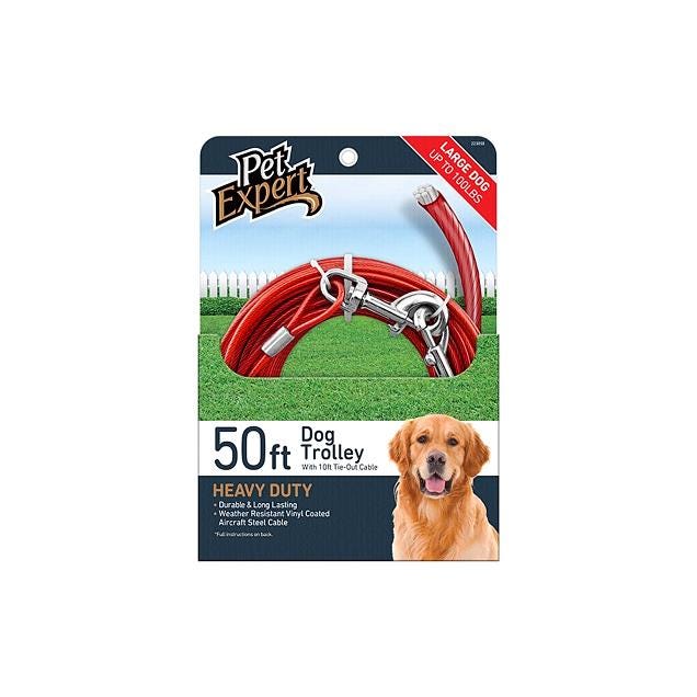 Pet Expert 50 Ft. Heavy Weight Steel Aircraft Cable Dog Tie Out Pet Expert 50 Ft. Heavy Weight Steel Aircraft Cable Dog Tie Out