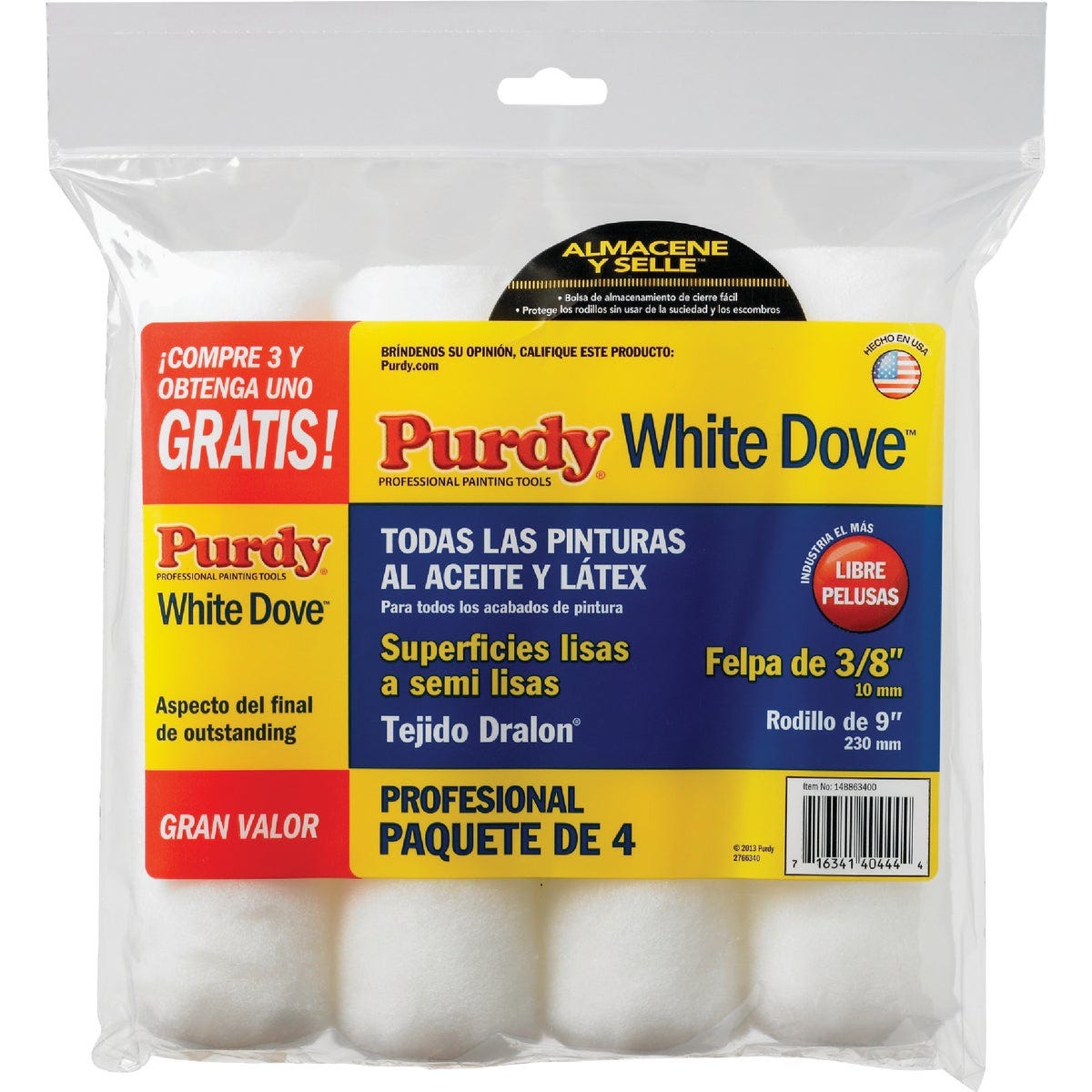 Purdy White Dove 9 In. x 3/8 In. Woven Fabric Roller Cover (4-Pack) - photo 2 Purdy White Dove 9 In. x 3/8 In. Woven Fabric Roller Cover (4-Pack) - photo 2