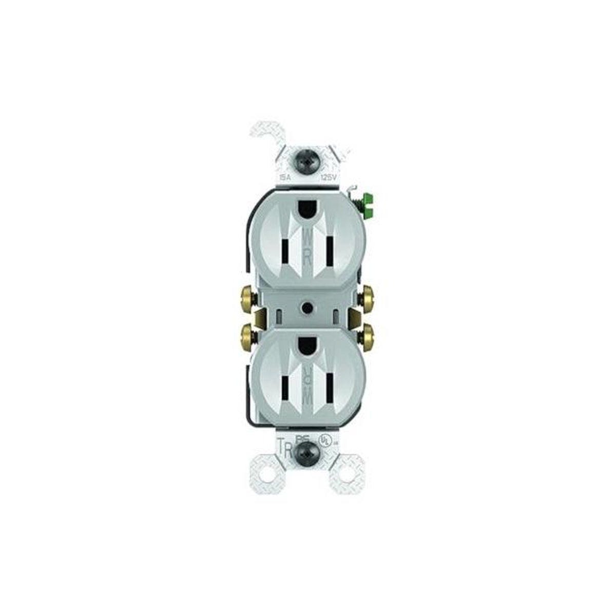 Legrand Trademaster 15A 125V Duplex Outlet, Gray Legrand Trademaster 15A 125V Duplex Outlet, Gray