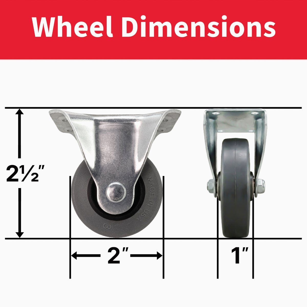 Colson 2 In. Gray TPR Rigid Plate Caster - photo 5