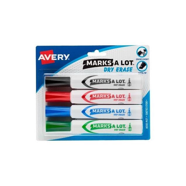 Marks A Lot 4-Color Dry Erase Markers (4-Pack) Marks A Lot 4-Color Dry Erase Markers (4-Pack)