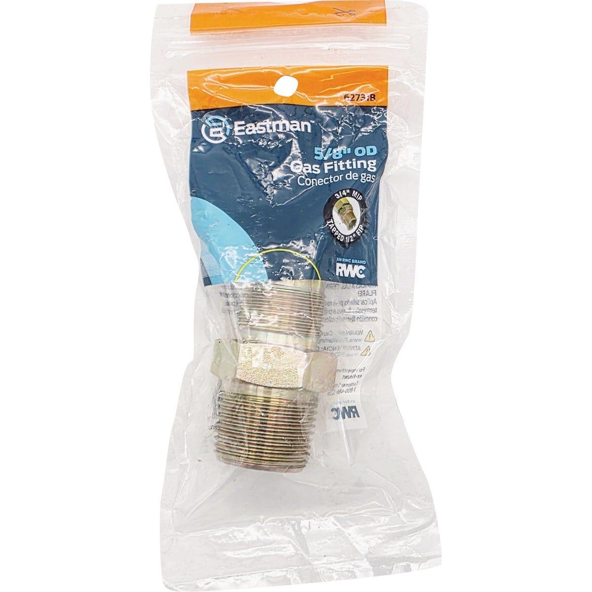 Eastman 5/8 In. OD Flare x 3/4 In. MIP (Tapped 1/2 In. FIP) Zinc-Plated Carbon Steel Adapter Gas Fitting - photo 2
