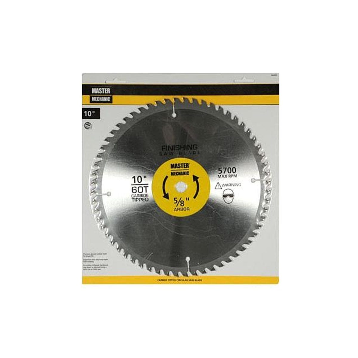 Master Mechanic 10 In. 60-Tooth Precision Cutoff Circular Saw Blade