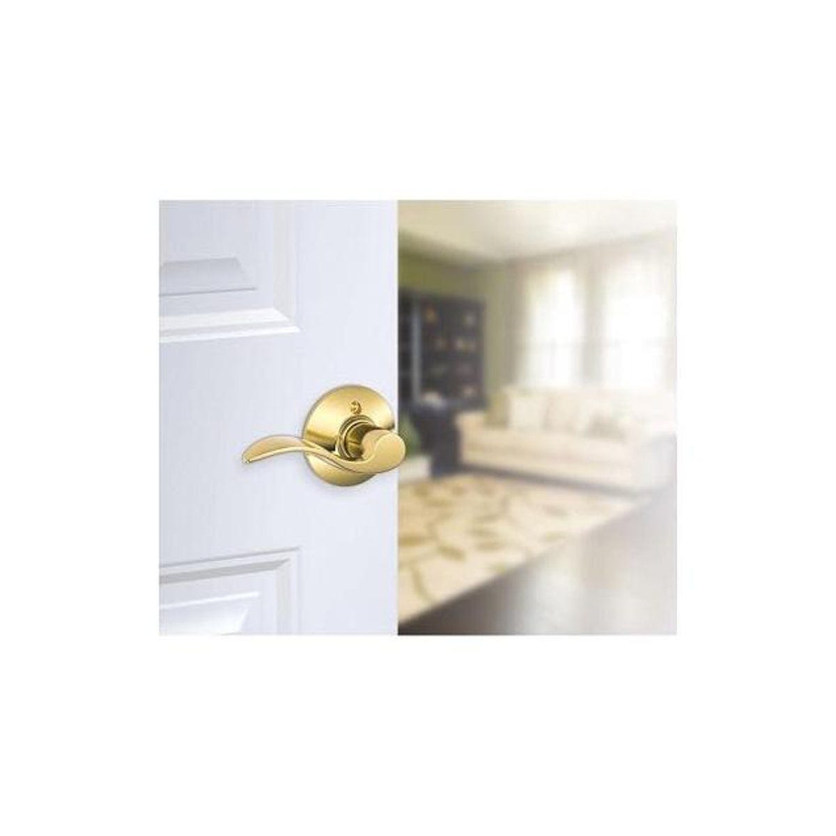 Schlage Accent Bright Brass Right-Hand Dummy Lever Lockset