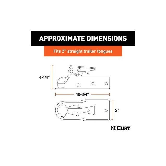 Curt 3 In. Zinc Posi-Lock Straight-Tongue Trailer Coupler, 2 In. Channel, 3,500 Lb. Strength - photo 4 Curt 3 In. Zinc Posi-Lock Straight-Tongue Trailer Coupler, 2 In. Channel, 3,500 Lb. Strength - photo 4