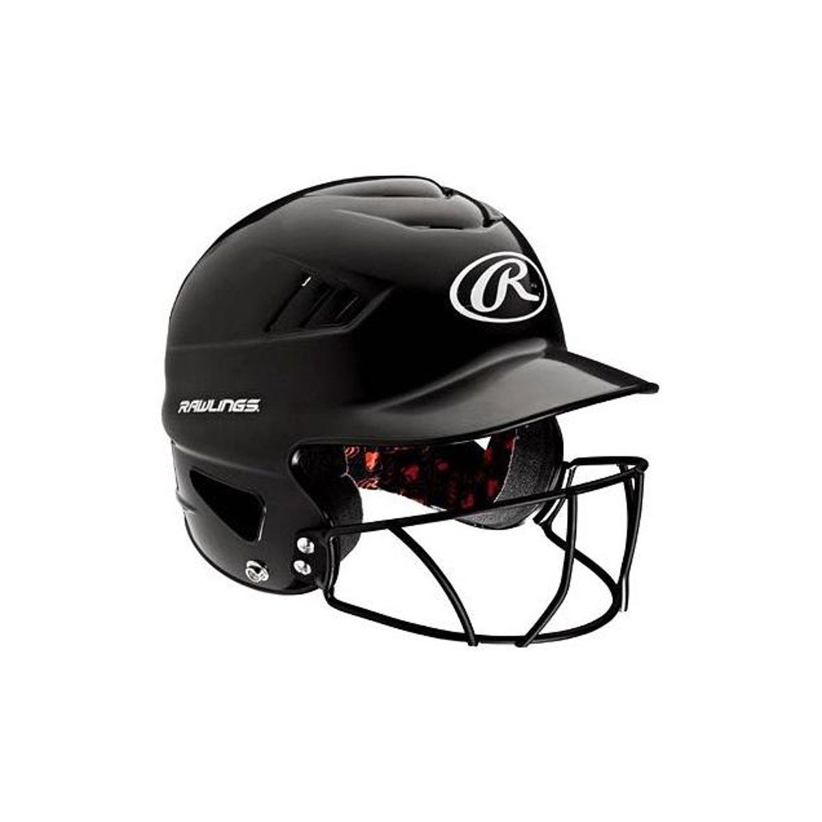Rawlings Cool Flo Batting Helmet With Baseball Mask, Black Rawlings Cool Flo Batting Helmet With Baseball Mask, Black