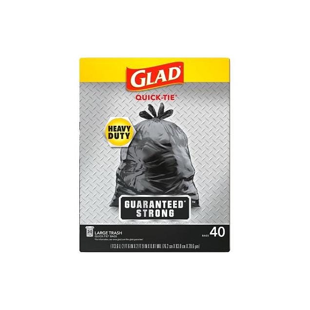 Glad 40-Ct. 30-Gal. Black Outdoor Trash Bags