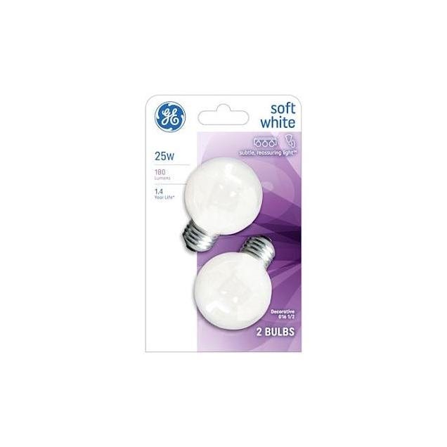 GE 25W White Incandescent Globe Light Bulb (2-Pack) GE 25W White Incandescent Globe Light Bulb (2-Pack)