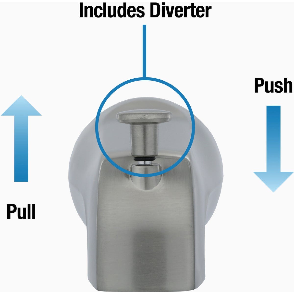 Danco 5 In. Brushed Nickel Bathtub Spout with Diverter - photo 7 Danco 5 In. Brushed Nickel Bathtub Spout with Diverter - photo 7