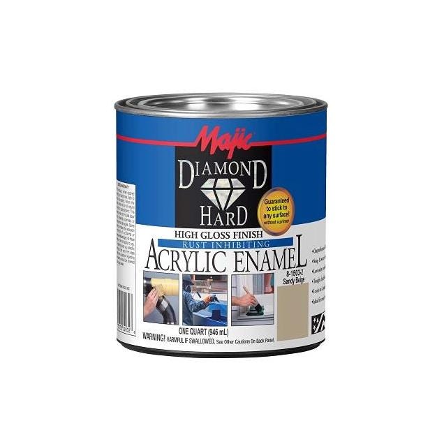 Majic Diamondhard Anti-Rust Acrylic Enamel Paint, High Gloss Sandy Beige, 1 Qt. Majic Diamondhard Anti-Rust Acrylic Enamel Paint, High Gloss Sandy Beige, 1 Qt.