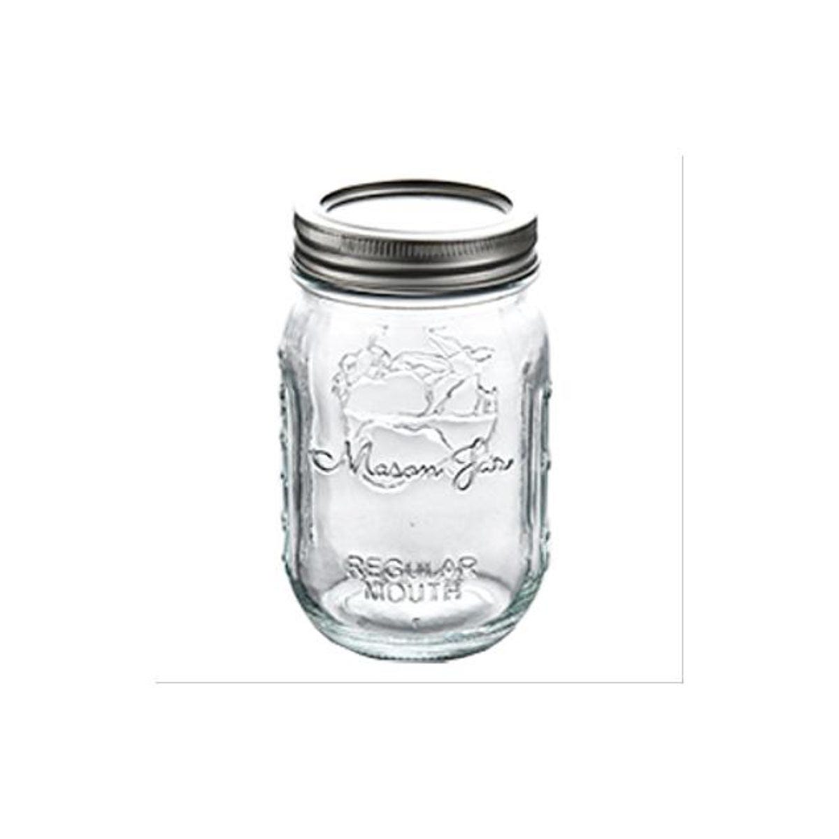 Homepointe 1 Pt. Regular Mouth Glass Canning Jars (12-Pack)