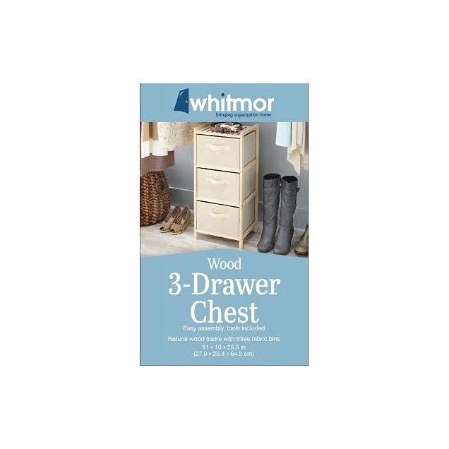 Whitmor 11 x 10 x 25. 5 In. 3-Drawer Wood Frame Chest with Fabric Bins - photo 2 Whitmor 11 x 10 x 25. 5 In. 3-Drawer Wood Frame Chest with Fabric Bins - photo 2