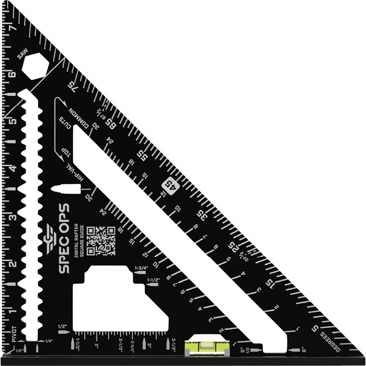 Spec Ops 7-1/2 In. Rafter Square with Vial Level Spec Ops 7-1/2 In. Rafter Square with Vial Level