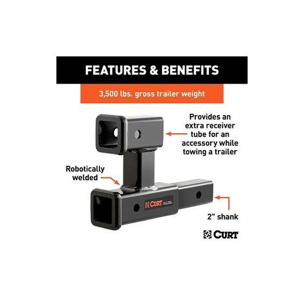 Curt 3500 Lb. 2 In. Dual Receiver Trailer Hitch Ball Mount - photo 2 Curt 3500 Lb. 2 In. Dual Receiver Trailer Hitch Ball Mount - photo 2