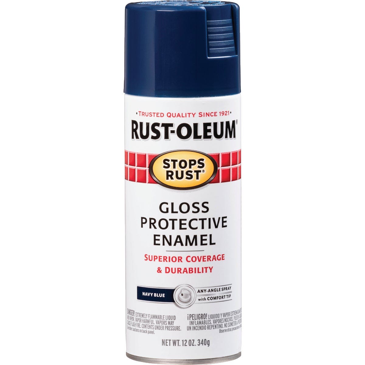 Rust-Oleum Stops Rust Navy Blue Gloss 12 Oz. Anti-Rust Spray Paint - photo 2