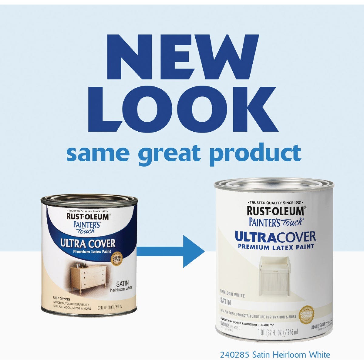 Rust-Oleum Painter's Touch 2X Ultra Cover Premium Latex Paint, Satin Heirloom White, 1 Qt. - photo 3 Rust-Oleum Painter's Touch 2X Ultra Cover Premium Latex Paint, Satin Heirloom White, 1 Qt. - photo 3