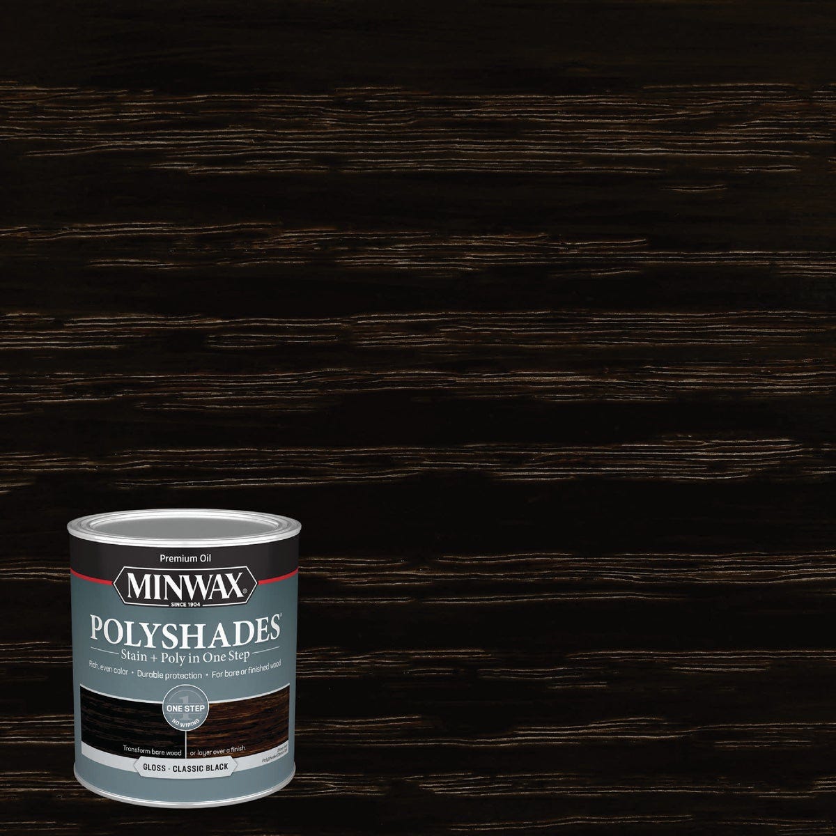 Minwax 1 Qt. Gloss Stain & Finish Polyurethane In 1-Step, Black