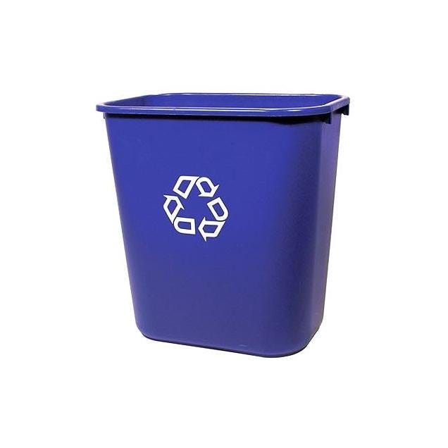 Rubbermaid Commercial 28-1/8 Qt. Blue Recycling Wastebasket