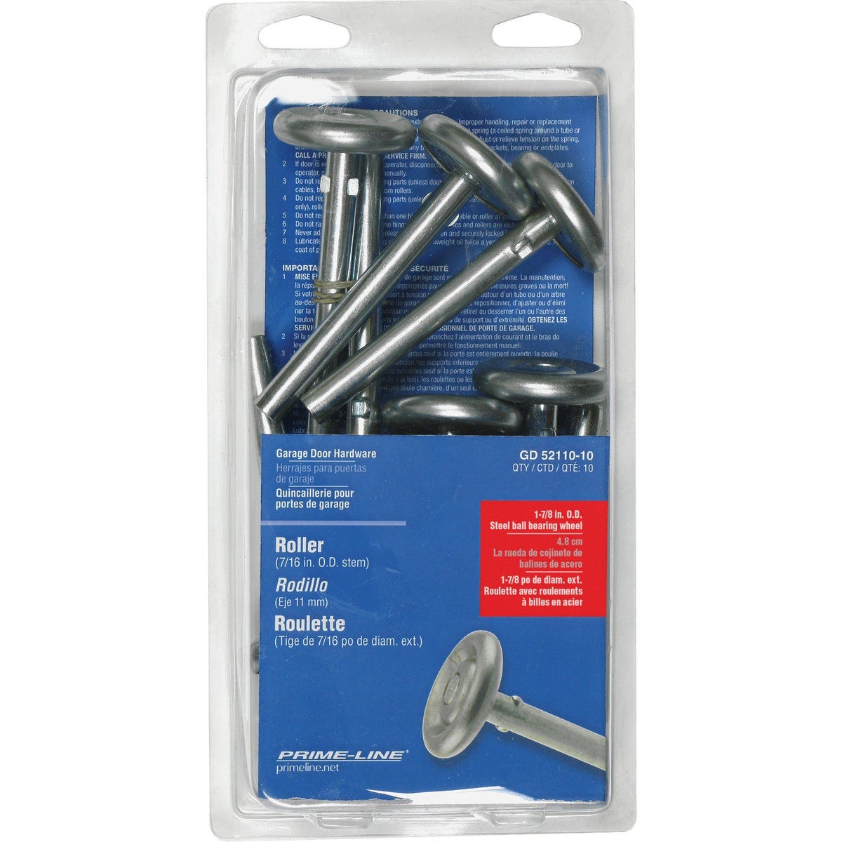 Prime-Line 1-7/8 In. Steel Ball Bearing Standard Garage Door Roller Prime-Line 1-7/8 In. Steel Ball Bearing Standard Garage Door Roller
