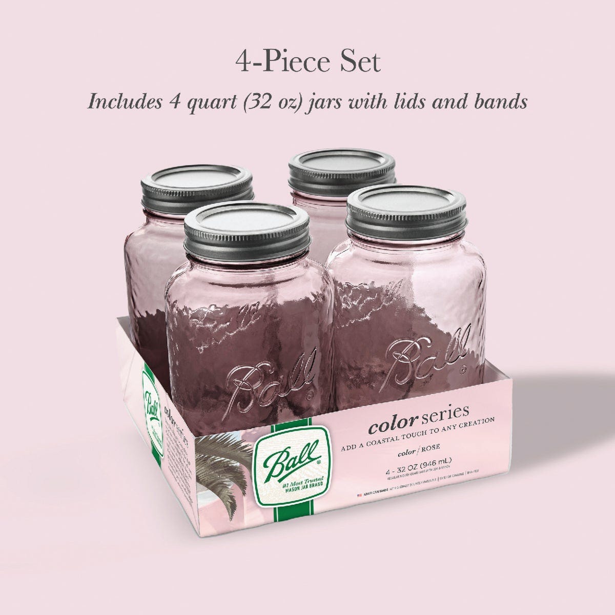 Ball 32 Oz. Quart Regular Mouth Vintage Pink Jar (4-Count) - photo 5 Ball 32 Oz. Quart Regular Mouth Vintage Pink Jar (4-Count) - photo 5