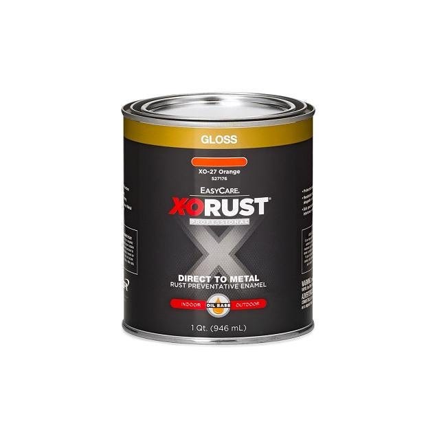 EasyCare X-O Rust Premium 1 Qt. Gloss Orange Interior/Exterior Oil-Base Anti-Rust Paint EasyCare X-O Rust Premium 1 Qt. Gloss Orange Interior/Exterior Oil-Base Anti-Rust Paint